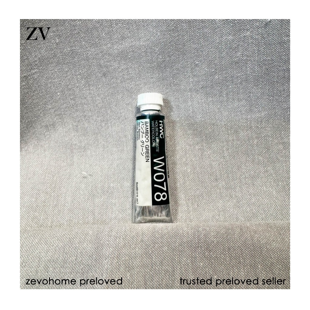 

NEW IN: PRELOVED HOLBEIN WATERCOLOR (CAT AIR) W078 BAMBOO GREEN hijau emerald tube 5ml