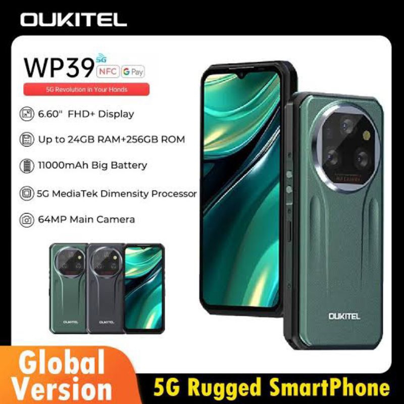 Oukitel WP39 Pro Rugged 12GB+512GB 11000mAh 6.60 Inch Android 14 5G NFC