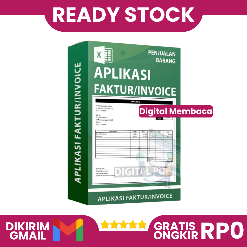 Aplikasi Invoice Faktur Otomatis Excel - Penjualan Barang