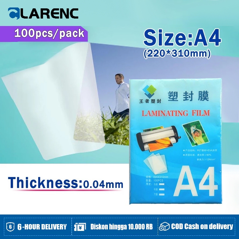 

100 PCS / Pack Ukuran A4 Film Laminating PET EVA Untuk Mesin Laminating