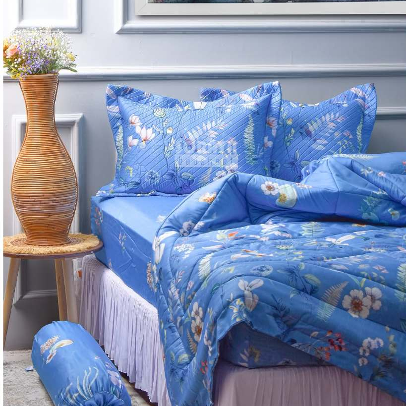 Soraya Bedsheet Set Bedcover Karet Tencel Sutra Uk 180x200x40cm