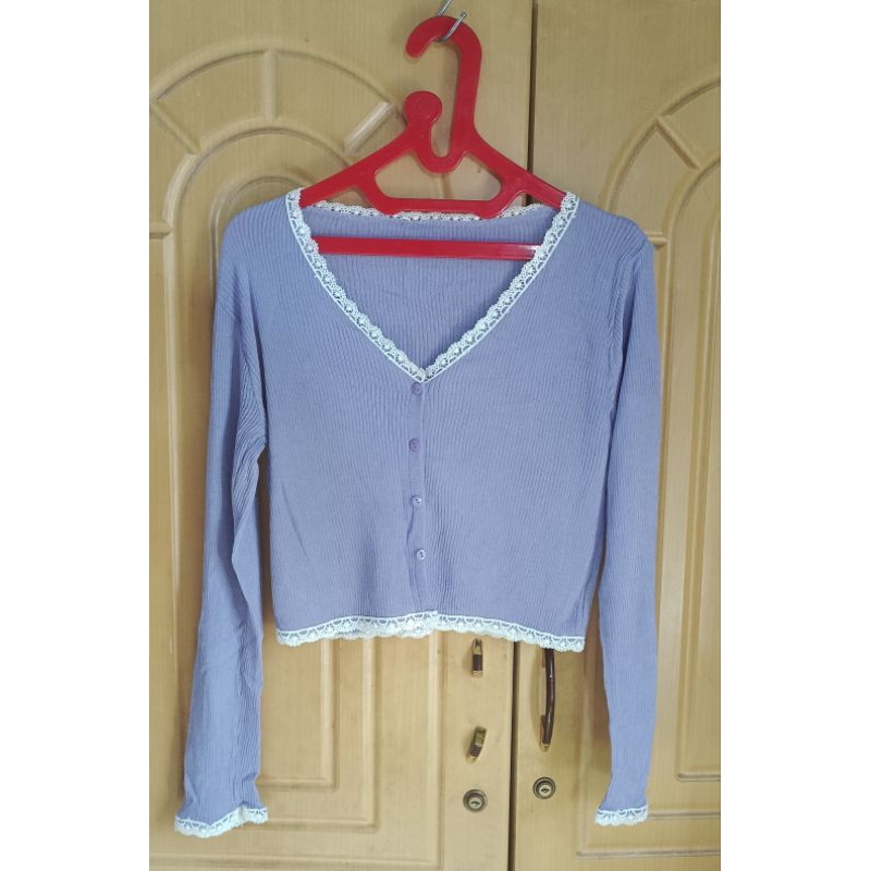 Cardigan rajut lilac