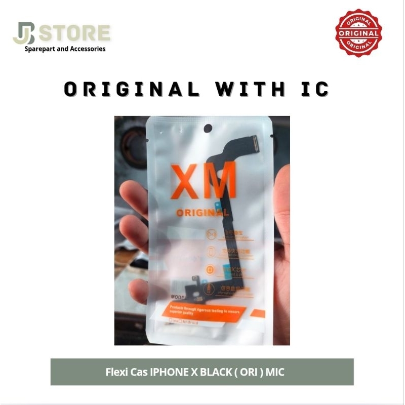 Fleksibel Charger Papan Cas IPHONE X BLACK (ORI) MIC Original With IC