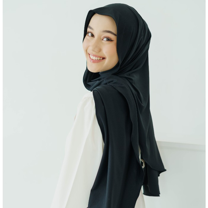 Pashmina Kaos Pashmina Jersey Oval Flowy Premium Hijab Strect Pasmina kaos rayon Oval non instan
