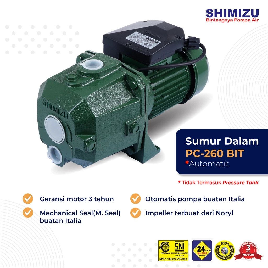 Shimizu Pompa Air Sumur Dalam ( Jet Pump ) / Pompa Air Gaya Italy PC 260 BIT