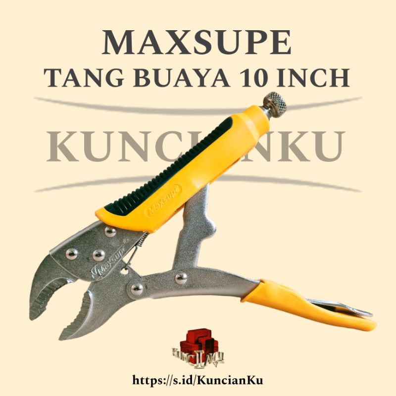 Maxsupe tang buaya 10 inch gagang karet / tang buaya 10" / tang
