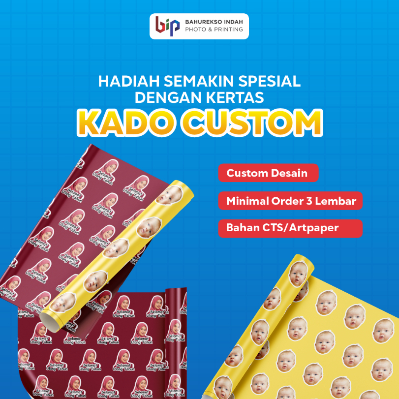 

Kertas Kado Custom Muka | Kertas Kado Muka Wajah | Kertas Kado Viral