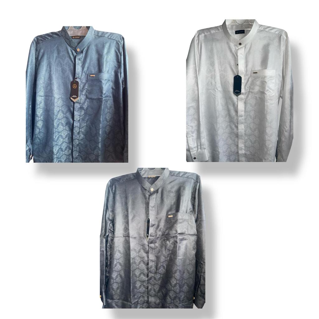 Baju Koko Al Luthfi Pria Lengan Panjang Kerah Mandarin Kurta Motif Batik Premium | Kemeja Koko Premi