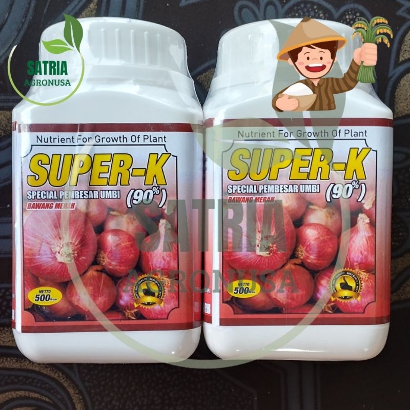SUPER-K KALIUM 90% 500 GR / PUPUK PEMBESAR UMBI BAWANG MERAH / KELIR BAWANG MAKIN MERAH MERONA