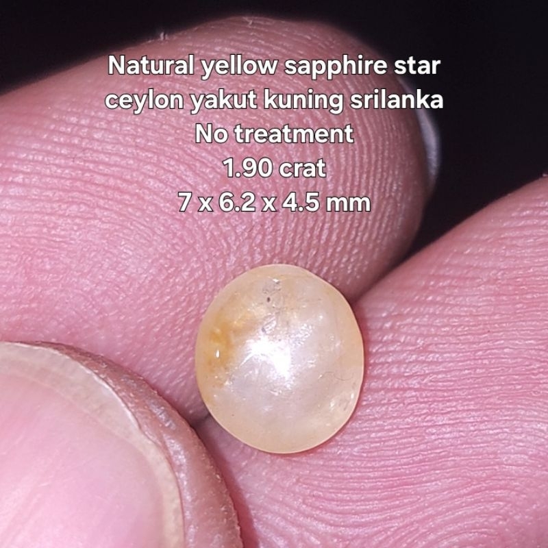 natural yellow sapphire star safir yakut kuning srilanka no treatment