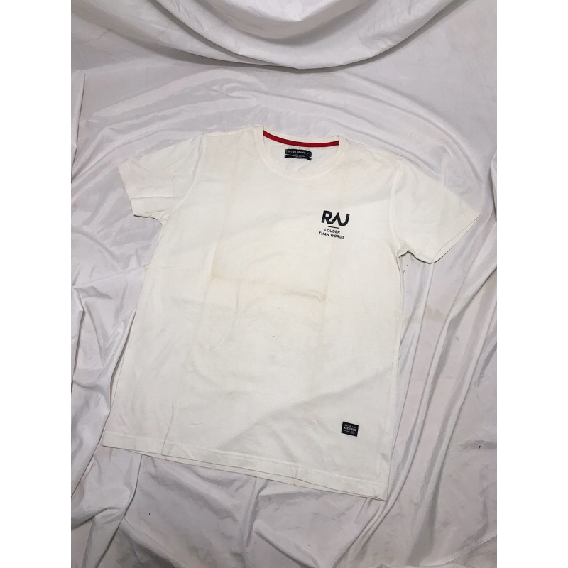 Nego Boskuu > RA Jeans  White Mini Logo T-Shirt Original - White (Baju/Kaos)|Brand New/Baru/Like New