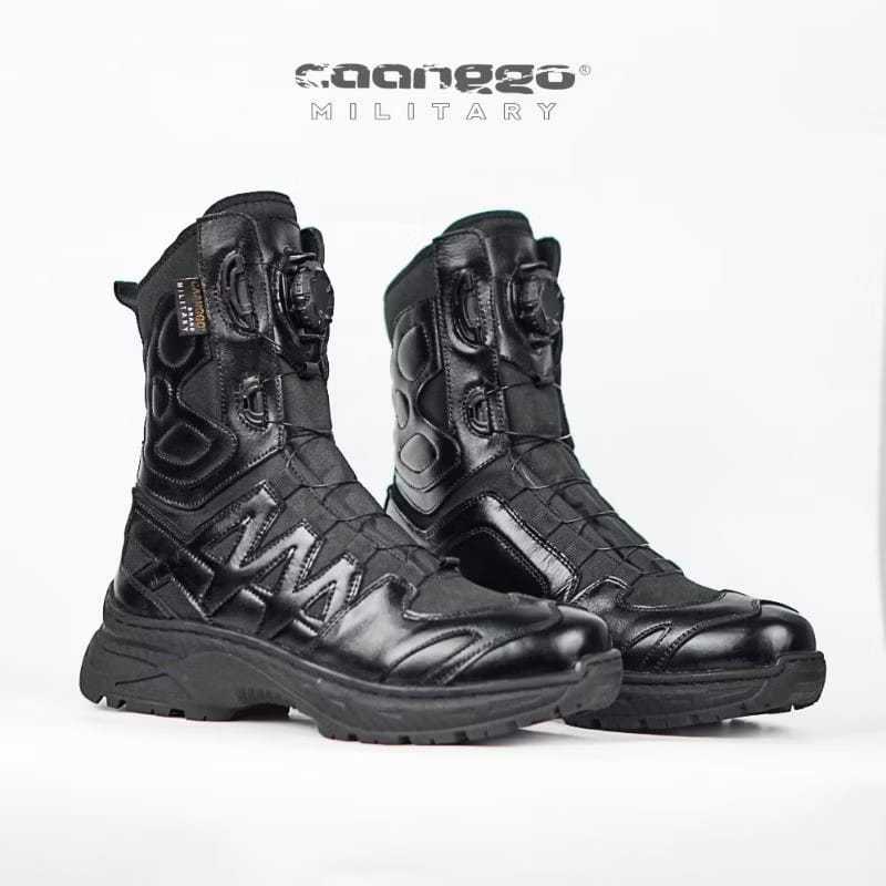 Caanggo - Sepatu PDL Grangger Tali Putar Kulit Sapi Asli PDL TACTICAL Boots Terbaru