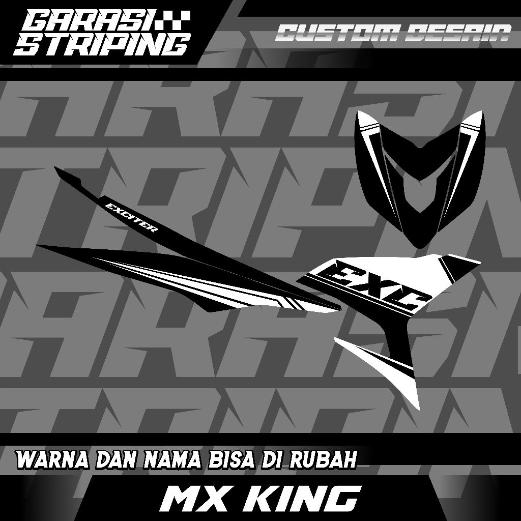 STRIPING CUSTOM VARIASI TRANSPARAN MX KING STICKER VARIASI MOTIF TERBARU KEREN BIRU UNGU MERAH VIRAL