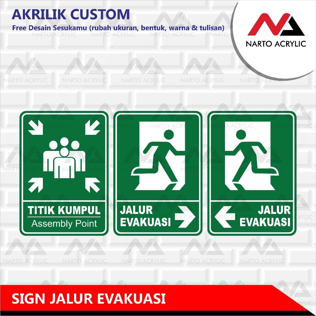 

SIGN TITIK KUMPUL | SIGN JALUR EVAKUASI AKRILIK | INDOOR & OUTDOOR
