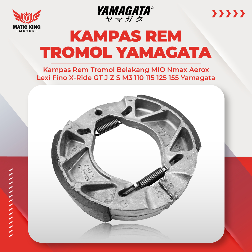 Kampas rem tromol belakang Yamaha Mio Fino Aerox X Ride  M3 Soul GT Jupiter MX Vixion Freego Gear Ya