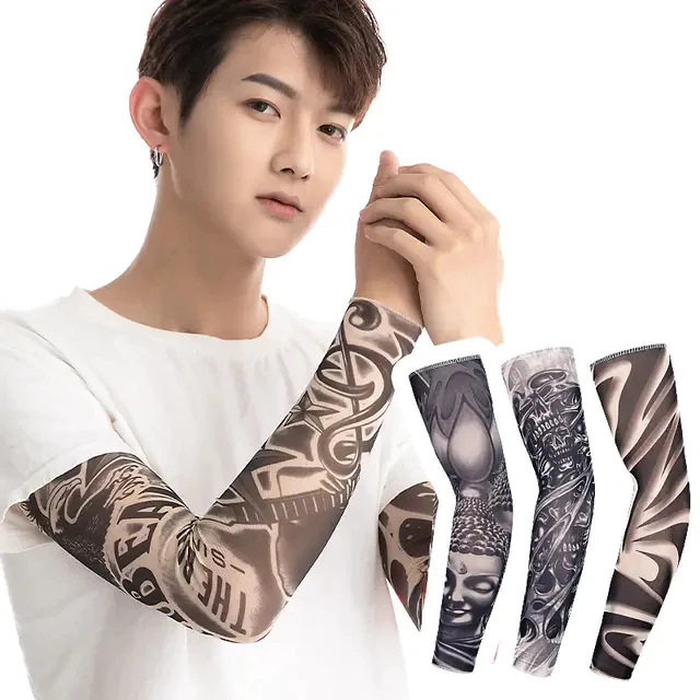Manset Tato Tangan Pria Sarung Lengan Motif Tato Handsock Sleeve Dewasa