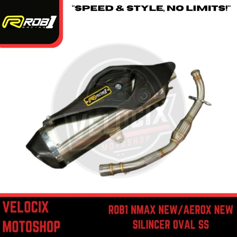 KNALPOT ROB1 NMAX NEW/AEROX NEW/NMAX TURBO/XMAX TYPE OVAL SILINCER