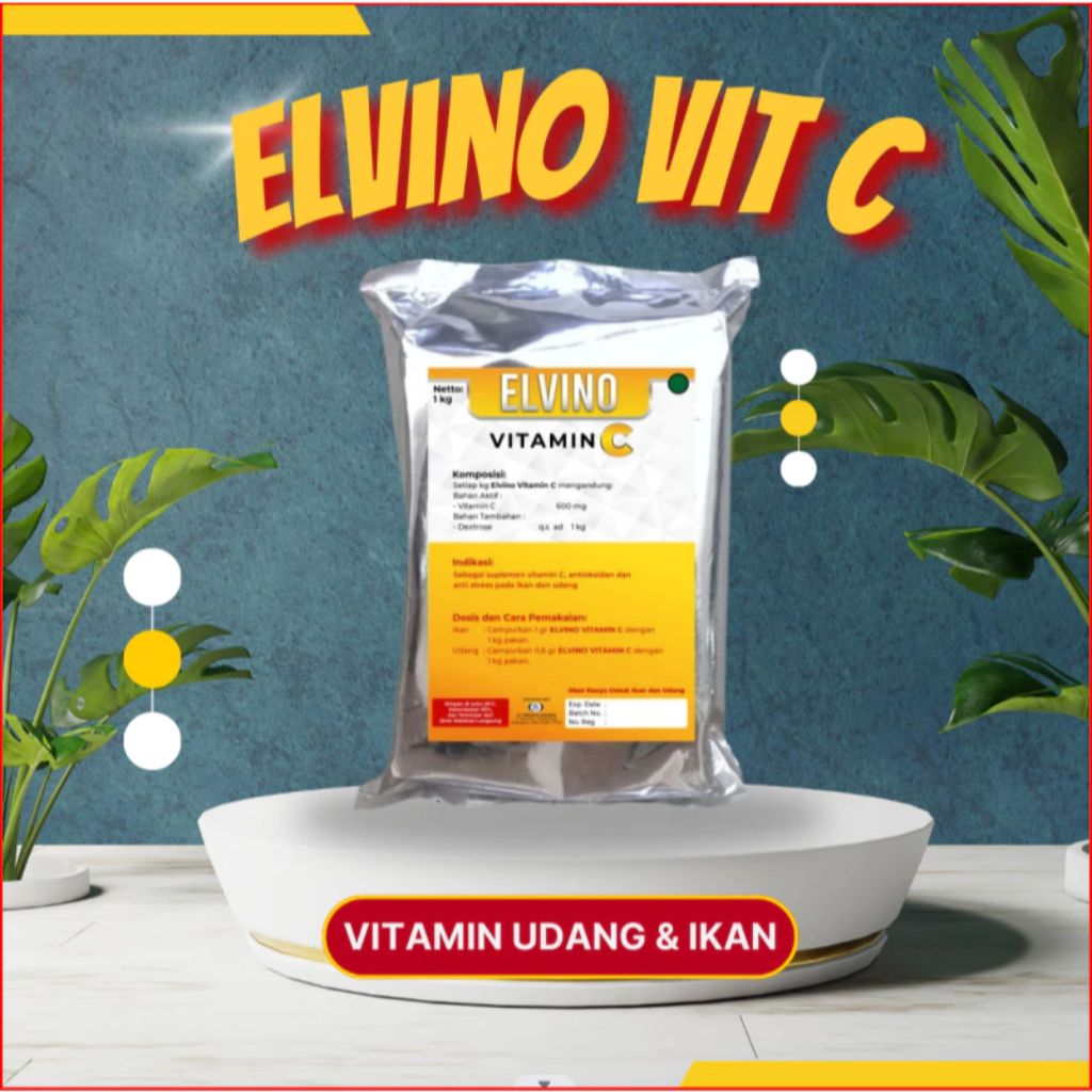 Vitamin udang dan ikan - Vitamin C untuk ikan dan udang ELVINO VITAMIN C ( 1 KG)