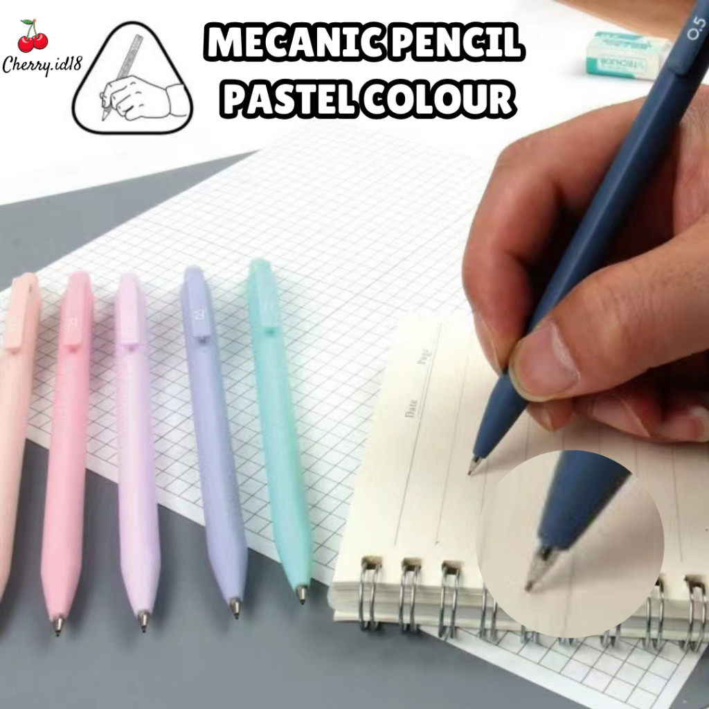 

Back To School 7.7 Cherry COD Pensil Mekanik Pensil Tekan Pensil Lucu 0.5mm Warna Pastel Lucu RANDOM satuan