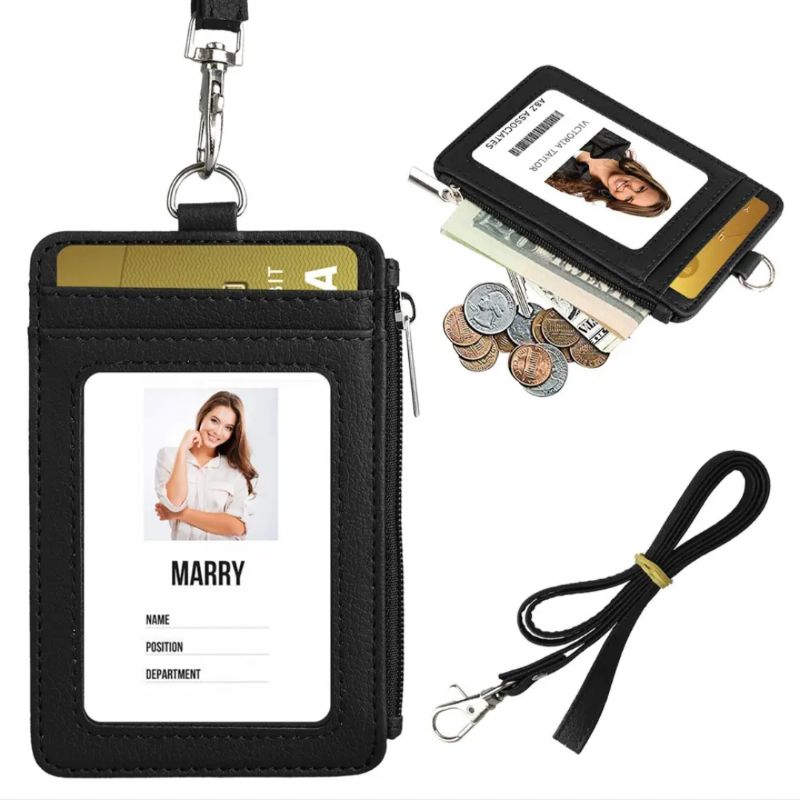 

ID Card Holder Lanyard 5 Slot Kartu + 1 Resleting + Tali