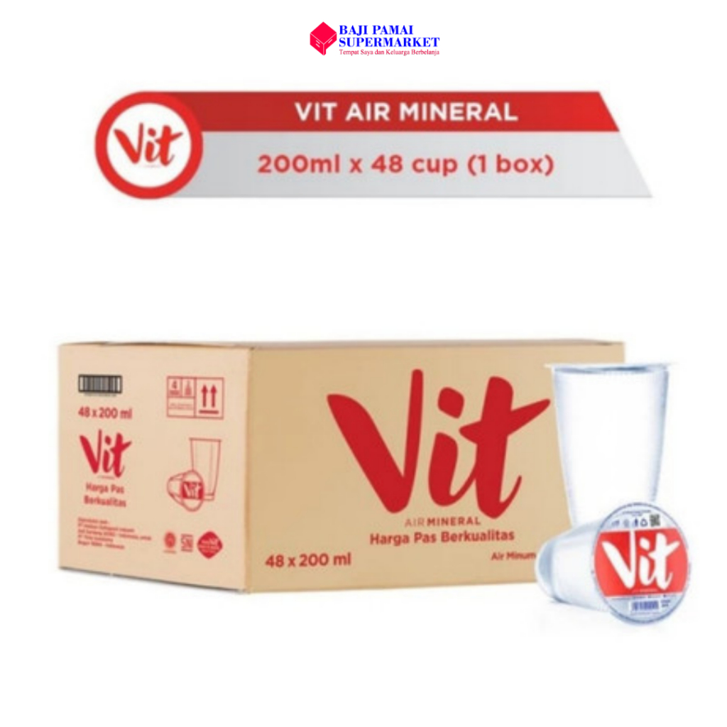 

VIT Air Mineral Gelas 200ml x 48 cup (1 box) isi 48 cup
