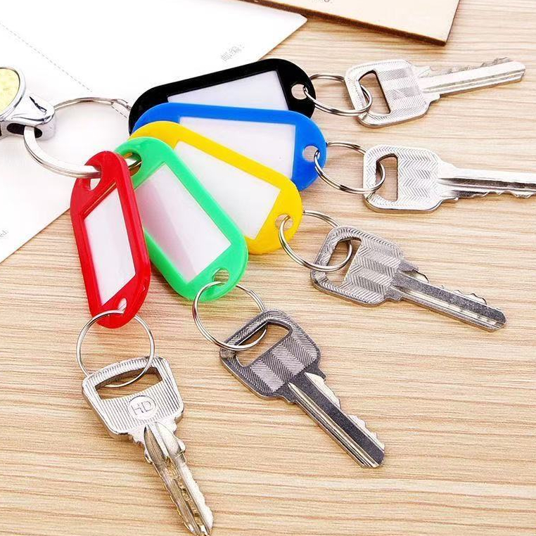 Tag Gantungan Kunci Label Nama / Keychain Ring Name Tag / Gantungan Kunci Plastik Label Nama / Ganci