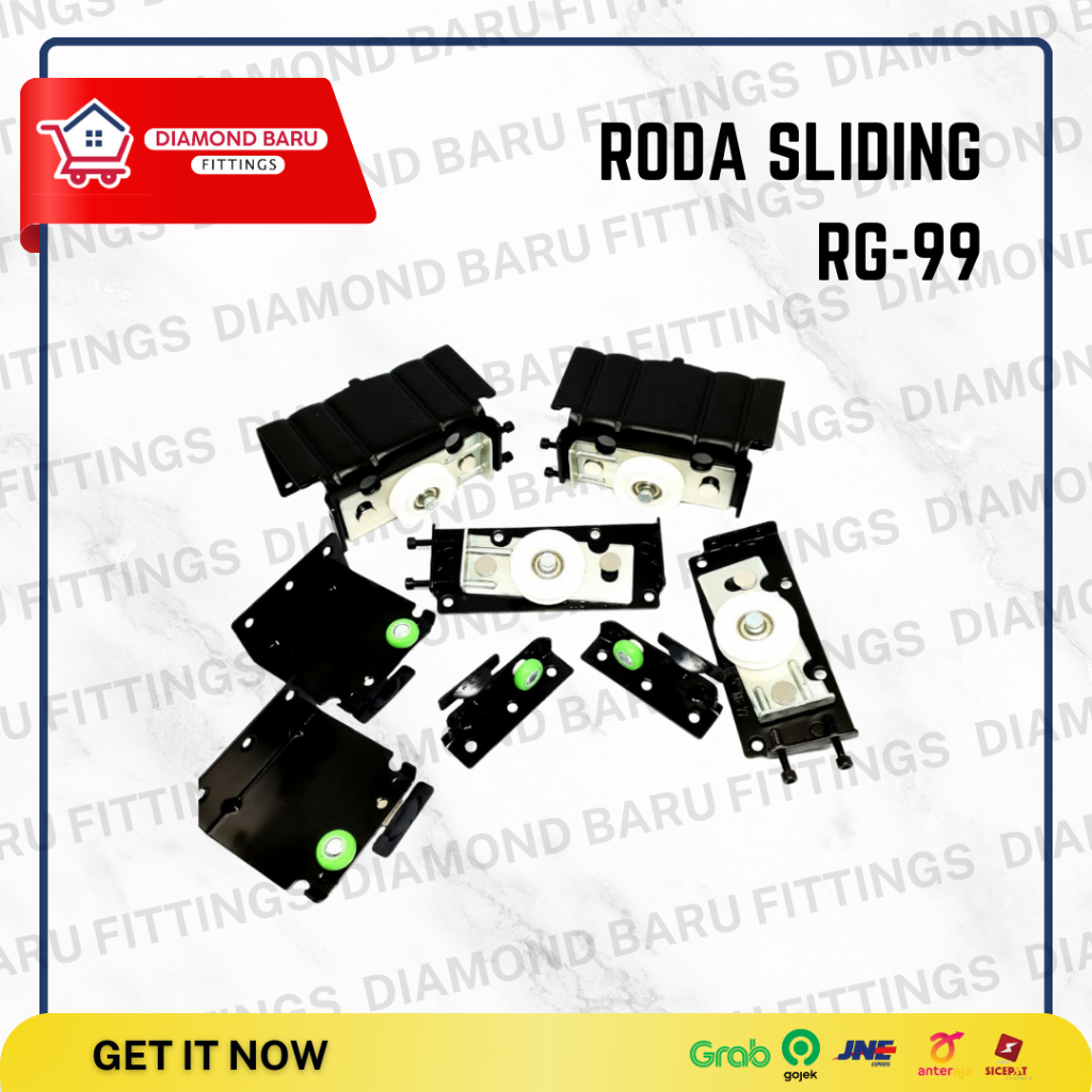 Roda Pintu Sliding Gantung Huben RG-99 & RG-77 / Roda Pintu Geser Lemari Plat Besi / Set Roda Gantun
