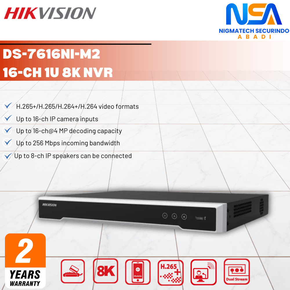 HIKVISION DS-7616NI-M2 16-CH 1U 8K NVR