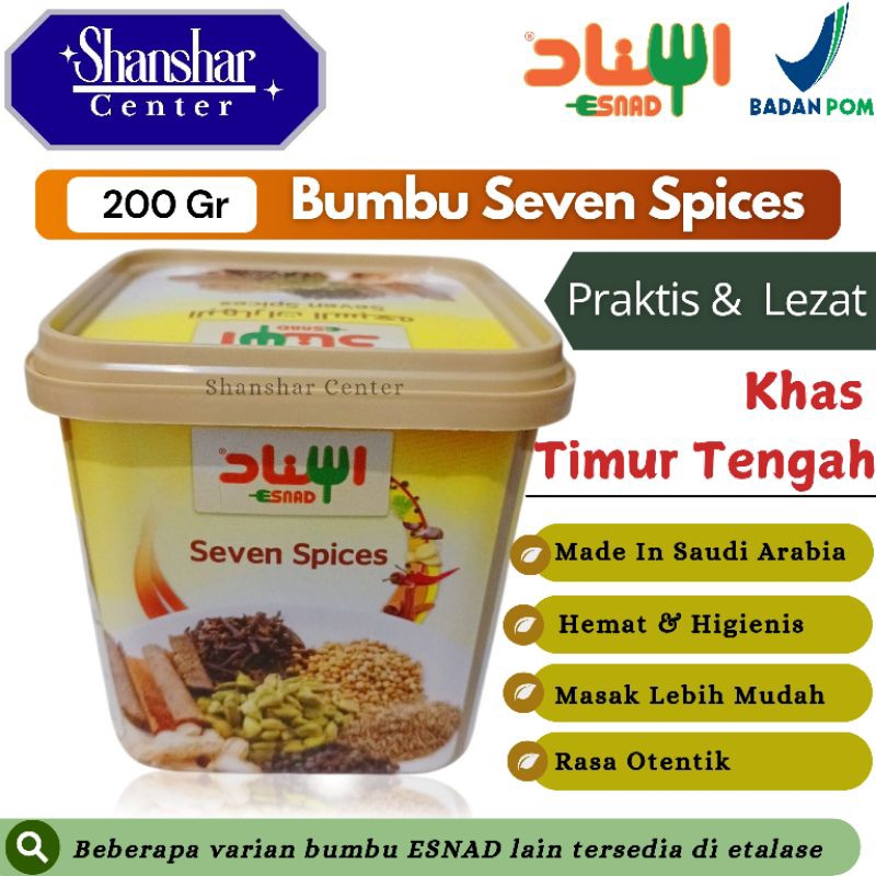 

Esnad Bumbu Seven Spices Asli Saudi Sudah BPOM - Bumbu Instan Seven Spices - Esnad Seven Spices Seasoning