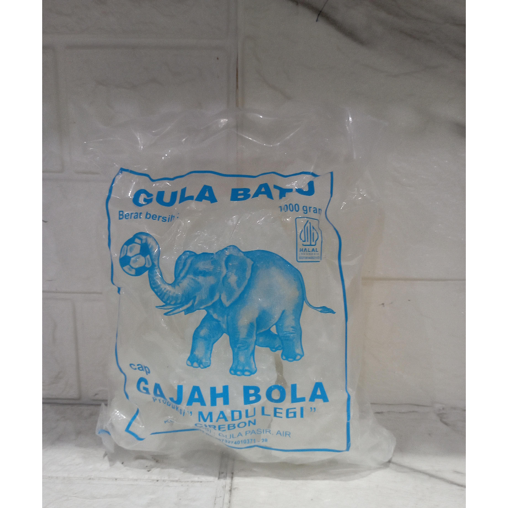 

Gula Batu Putih Cap Gajah Bola Khas Cirebon Kemasan 1 kg