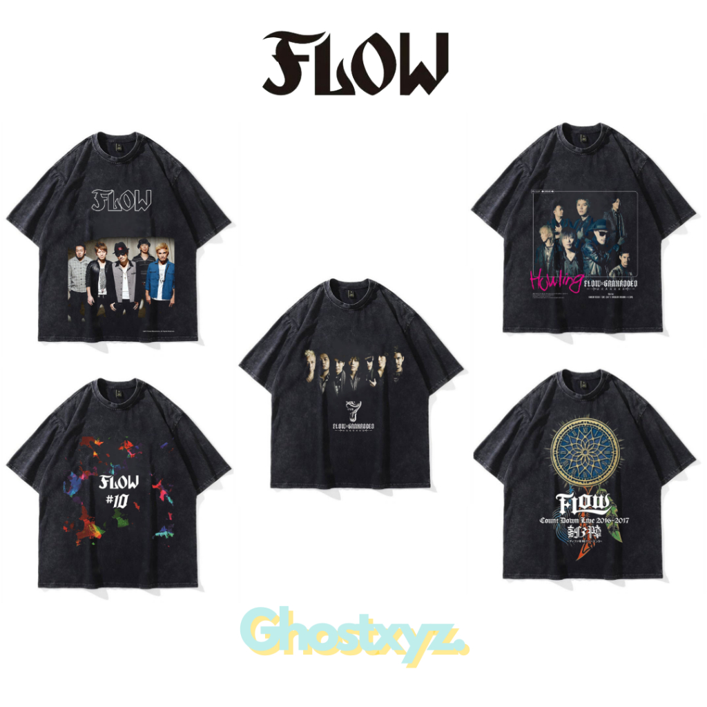 Ghostxyz T-Shirt Flow Wash Oversize Vintage Tee Baju Kaos