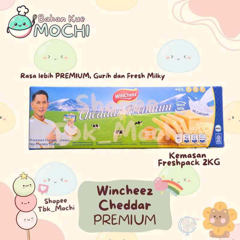 

Wincheez Cheddar Premium 2KG / Keju Cheddar Wincheez Freshpack 2KG
