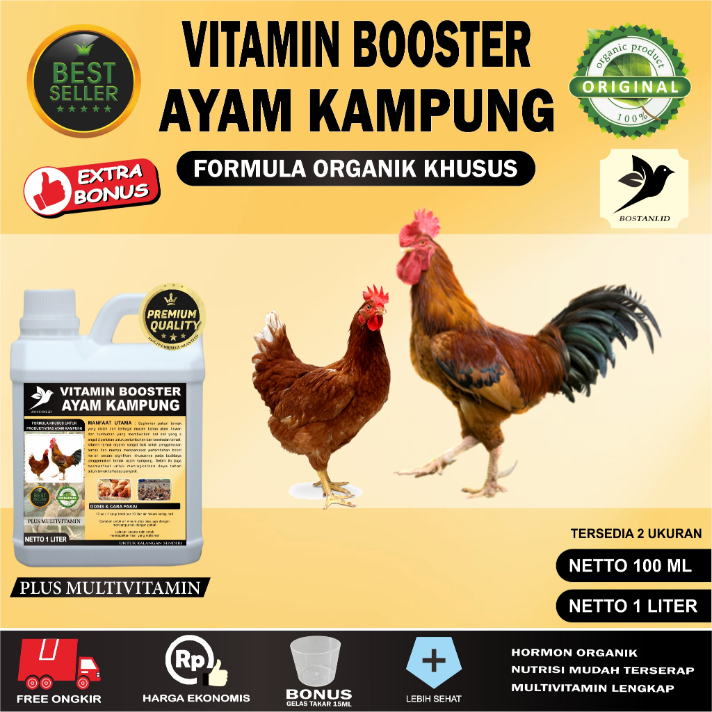 VITAMIN PROBIOTIK AYAM KAMPUNG / BOOSTER PERTUMBUHAN AYAM KAMPUNG / NUTRISI AYAM KAMPUNG / PENGGEMUK