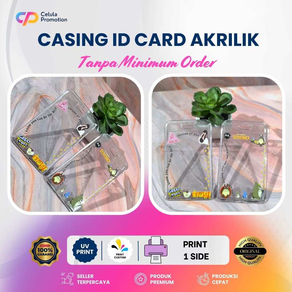 

Casing ID Name tag Card Holder Acrylic Frame Bingkai kartu Transparan print custom