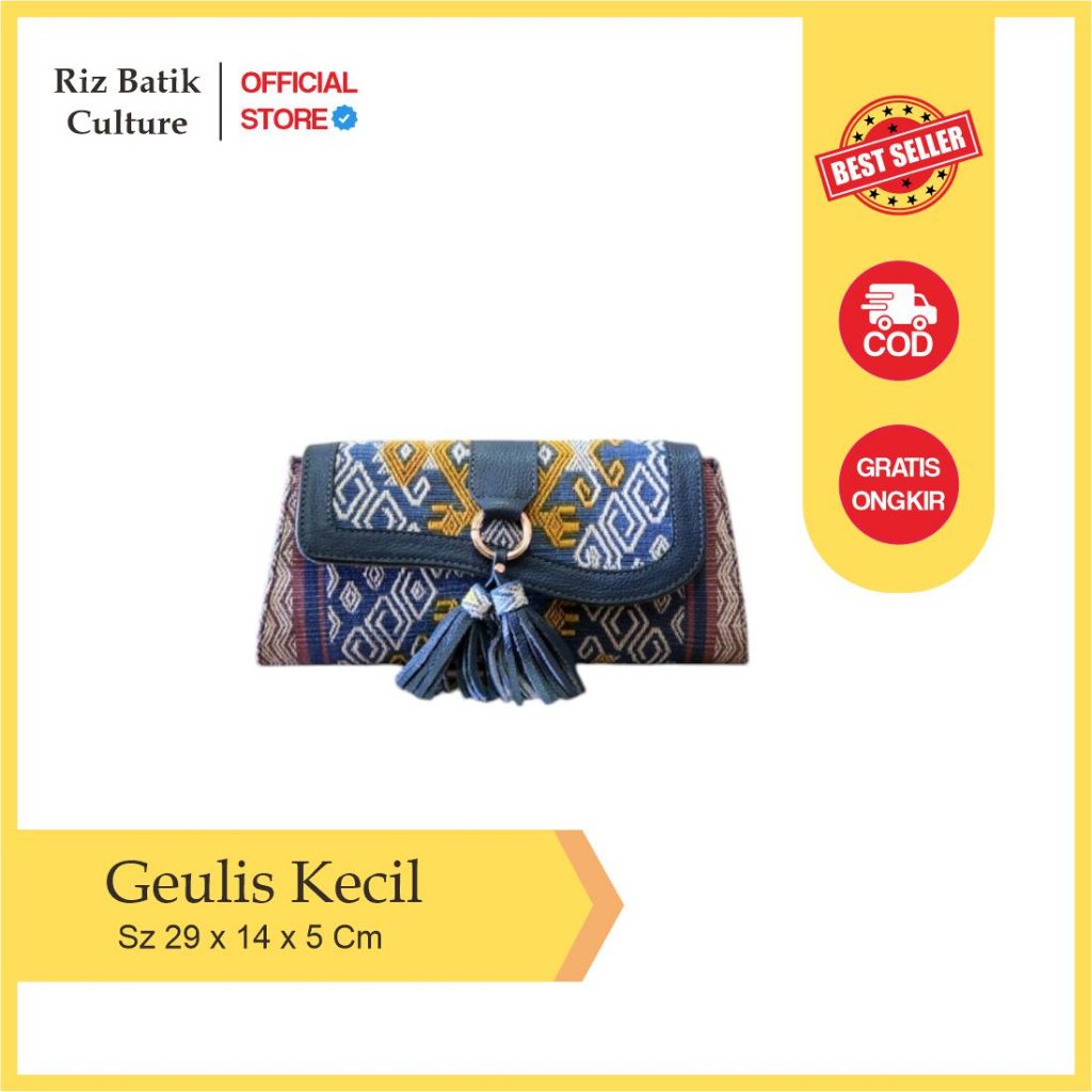 Clutch Geulis Kecil/Tenun Pahikung/Kain Batik/Tas Batik/Tas Tenun/Tas Kulit/Tas ethnic/Tas Wanita