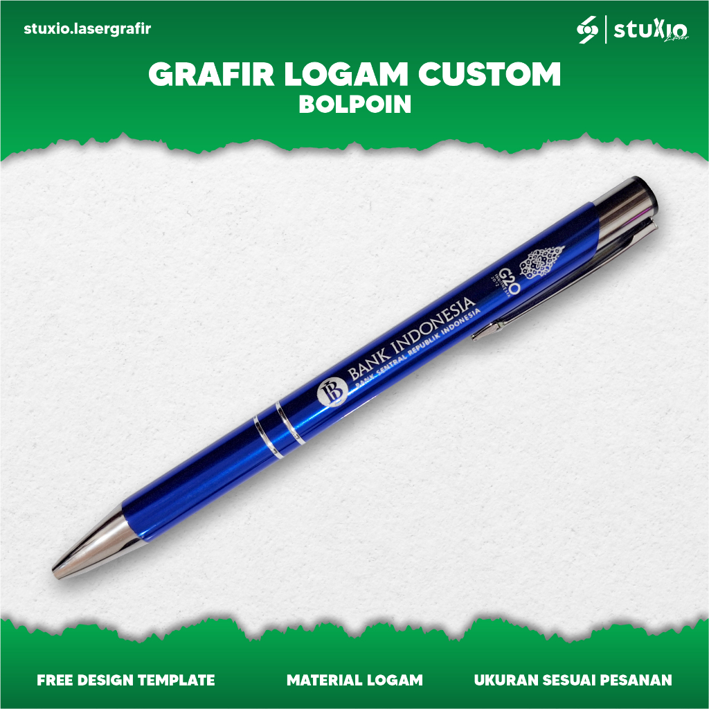 

JASA GRAFIR BOLPOIN LOGAM – CUSTOM NAMA/LOGO TANPA MINIMAL ORDER - METAL LASER ENGRAVING
