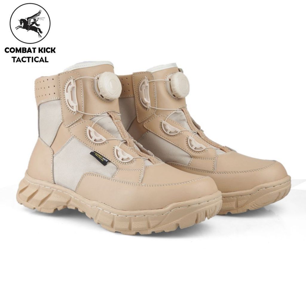 Sepatu PDH PDL TACTICAL PLUTO Cream 6Inc tali putar - COMBATKICKS