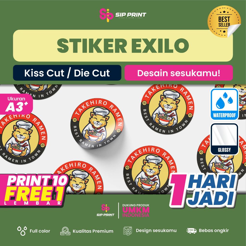 

Cetak Stiker EXILO A3+/1 Hari Jadi/Label Makanan/Label UMKM/Label Online Shop/Stiker Segel/Tahan Air