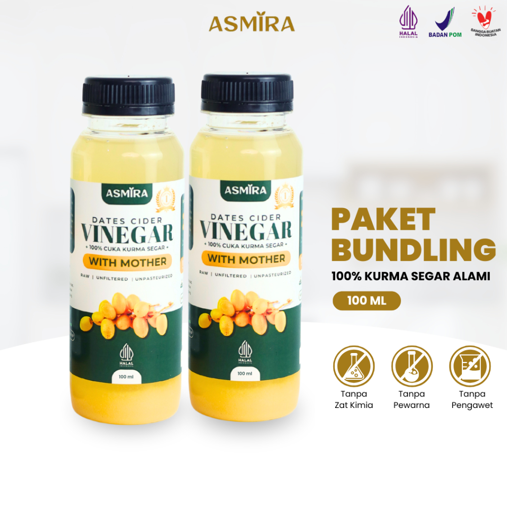 

Paket Hemat Asmira Cuka Kurma Segar Alami With Mother 2 Botol 100ml Meningkatkan Daya Tahan Tubuh