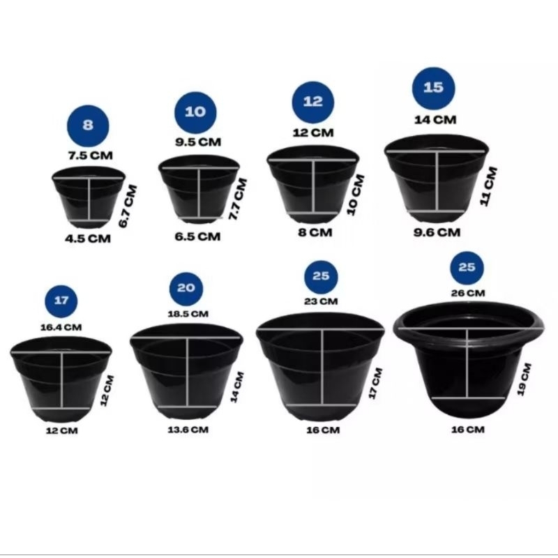 Pot Bunga Plastik Hitam