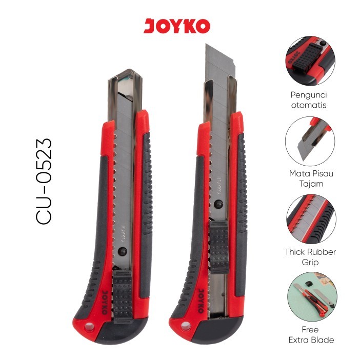 

Cutter Joyko CU-0523 Besar ( PREMIUM ) / Cutter Besar Tajam / Pemotong Kertas kardus plastik