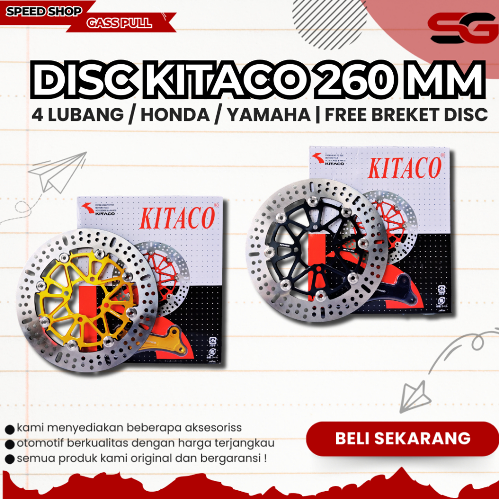 DISC KITACO 260 MM VARIO BEAT SCOOPY GENIO MIO DISC LUBANG 4 DISC FLOATING DISC BULAT 260 MM PIRINGA