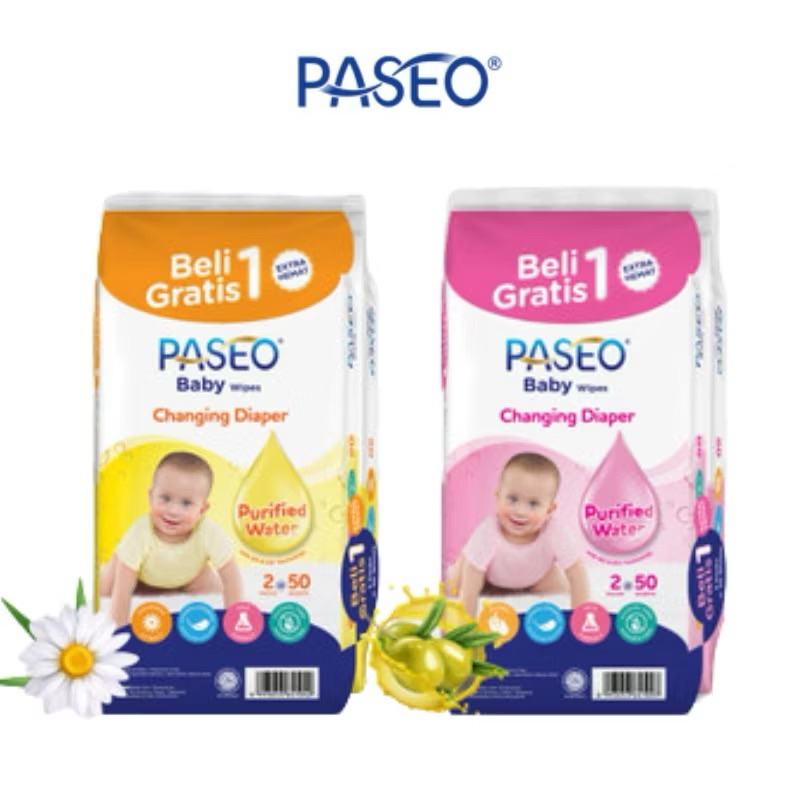 PROMO BELI 1 GRATIS 1 Tissue basah PASEO baby wipes 50 sheets Tisu basah PASEO EXTRA HEMAT Tissue ti