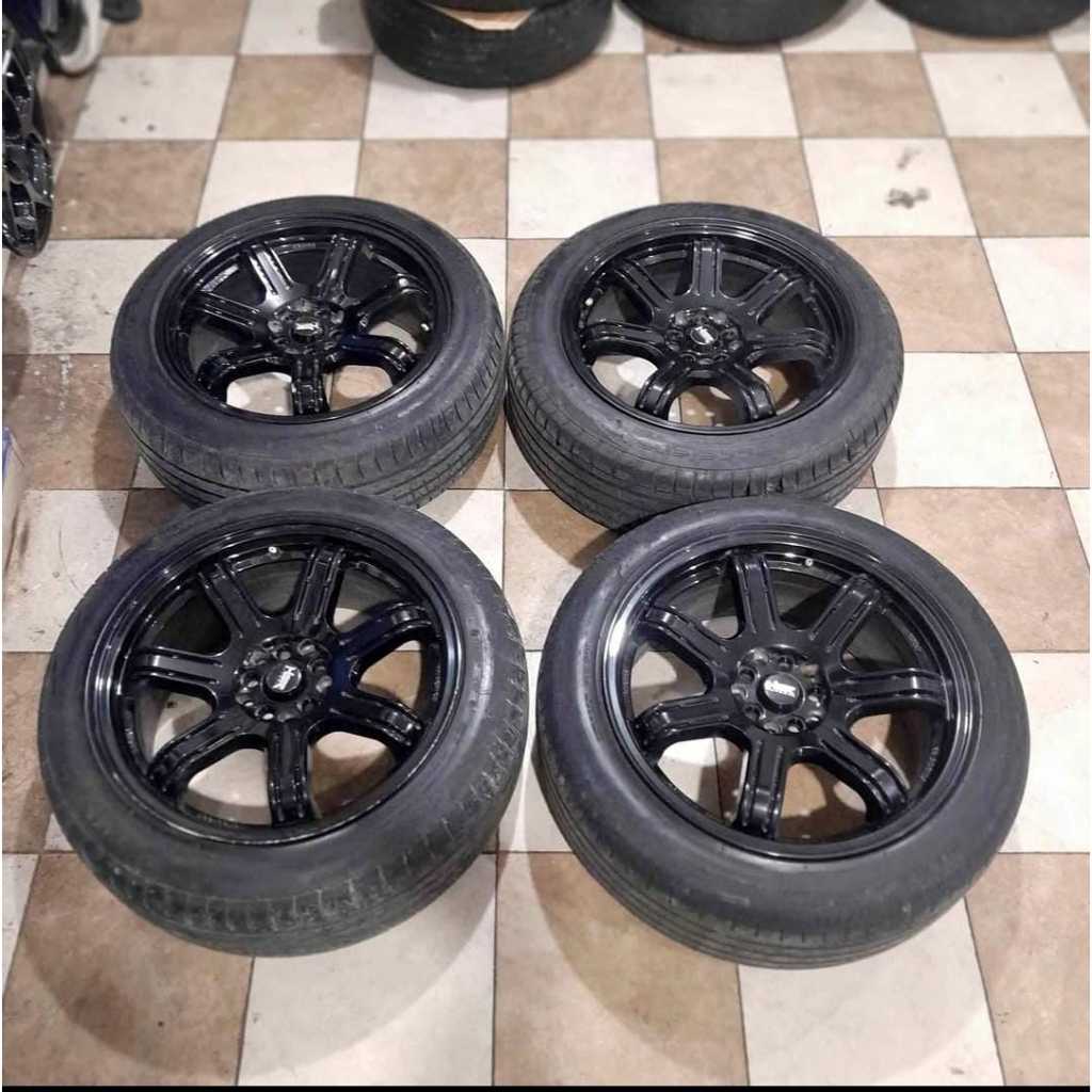 VELG MOBIL BEKAS SEKEN HSR SIAK RING 18 LEBA 8 PCD 10X100/114 ET45 BLK + ACC (24)(4) 225 50 R18 UNTU