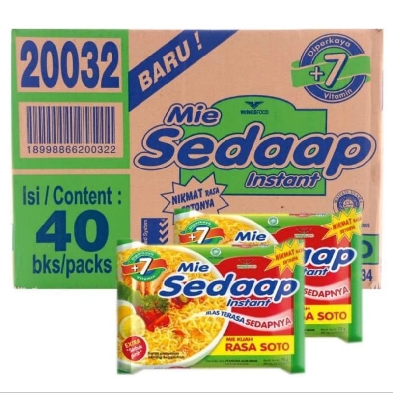 

( 1 Dus ) MIE SEDAP KUAH RASA SOTO 75gr - Isi 40pcs