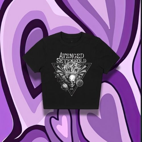 Purple Haze "Avenged Sevenfold" Slim Fit Crop Top | Black | Crop Tee