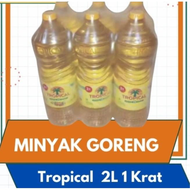 

Minyak Goreng Tropical 2 Ltr isi 6 pcs / Minyak Tropical 2 ltr (1 karton 6 pcs) / tropical 2 ltr per dus isi 6