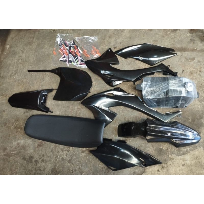 Body set KLX BF trail Vixion New Full Set Hitam  + decal