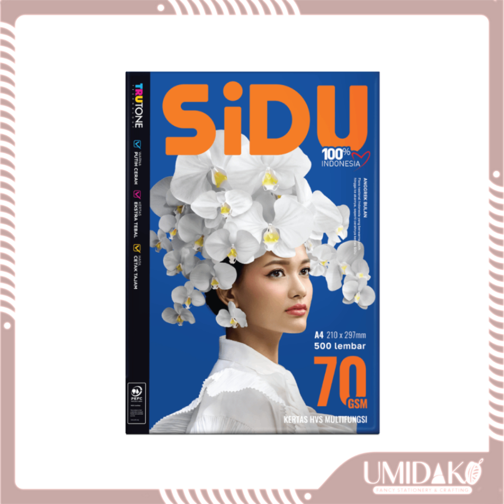 

[UMIDAKO] KERTAS HVS SIDU A4 70GSM (1RIM)