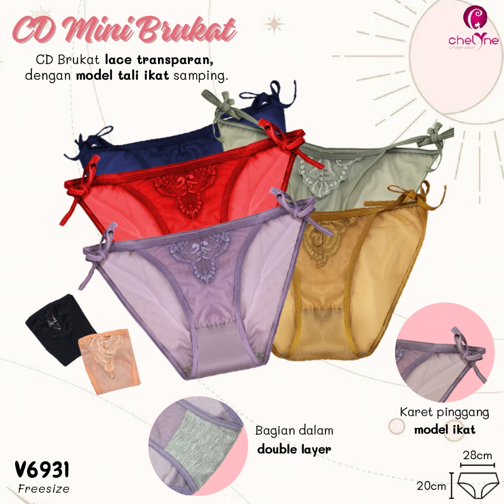 vz lingerie - CULOTTE 750 /  Celana Dalam Wanita Tali Samping Transparan